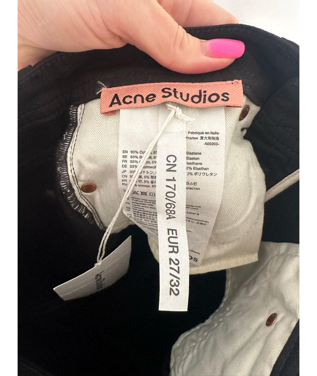 ACNE STUDIOS Черные хлопковые джинсы слим, фото 3