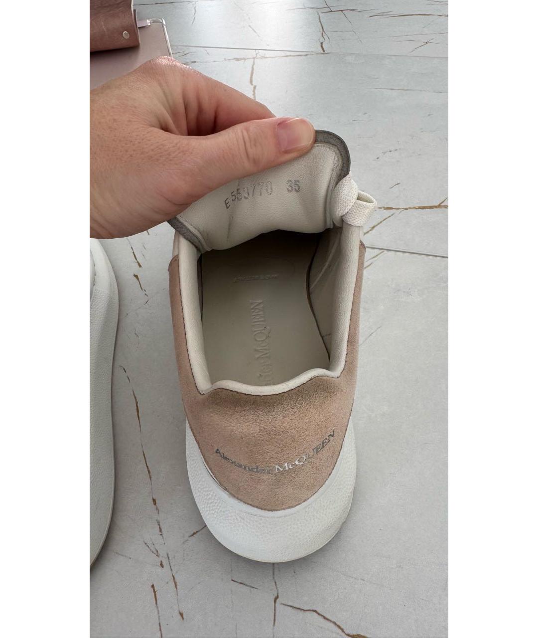 ALEXANDER MCQUEEN Белые кожаные кеды, фото 2