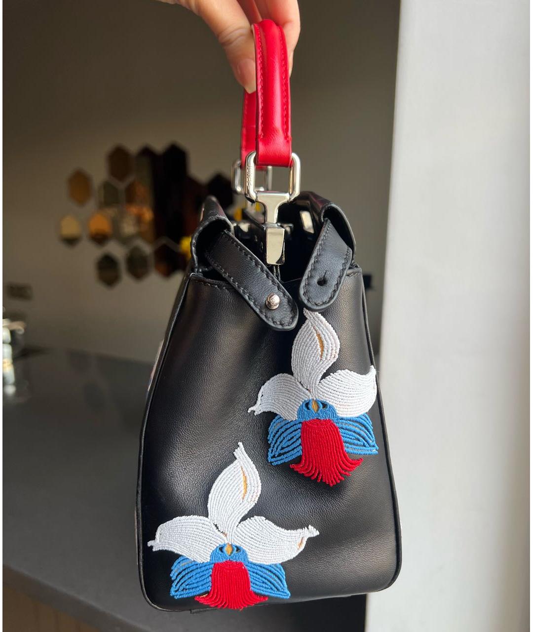 FENDI Черная кожаная сумка через плечо, фото 4
