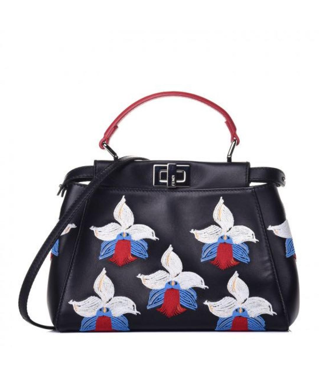 FENDI Черная кожаная сумка через плечо, фото 1