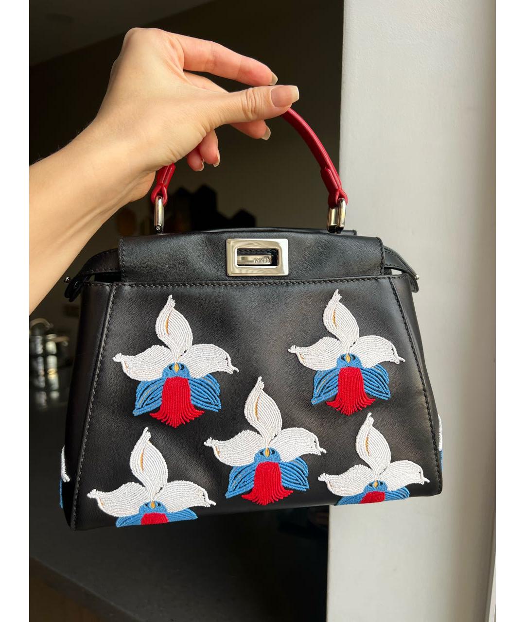 FENDI Черная кожаная сумка через плечо, фото 2