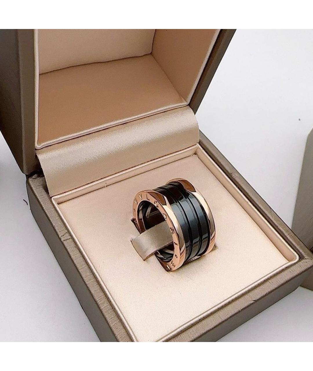 BVLGARI Черное кольцо из розового золота, фото 3