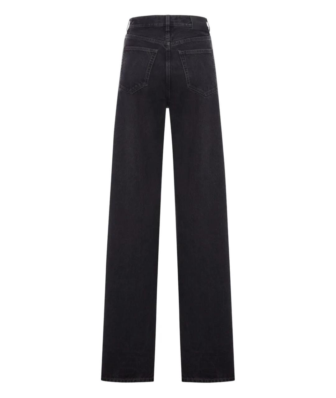 SAINT LAURENT Черные хлопковые прямые джинсы, фото 2