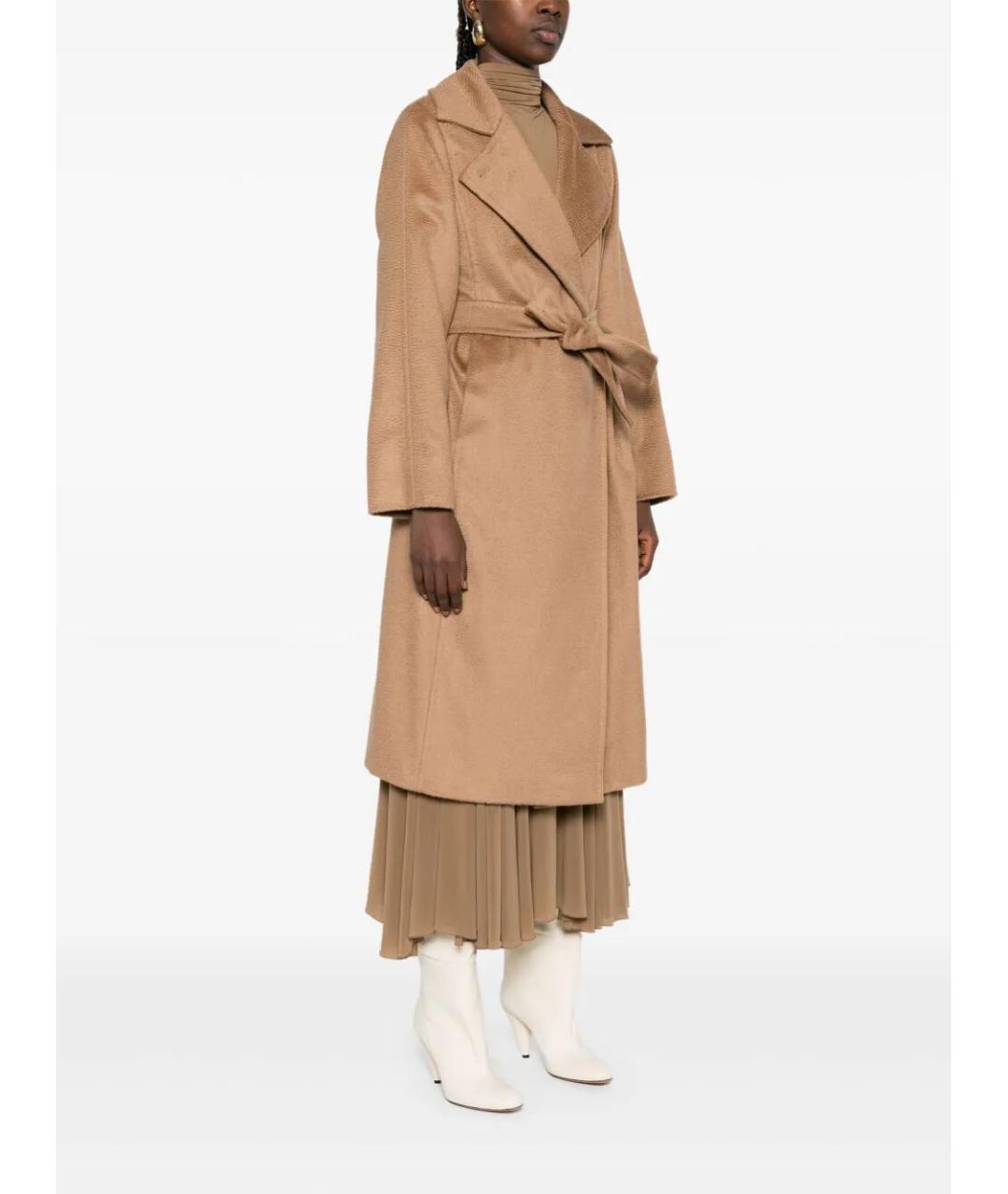 MAX MARA Бежевое шерстяное пальто, фото 4