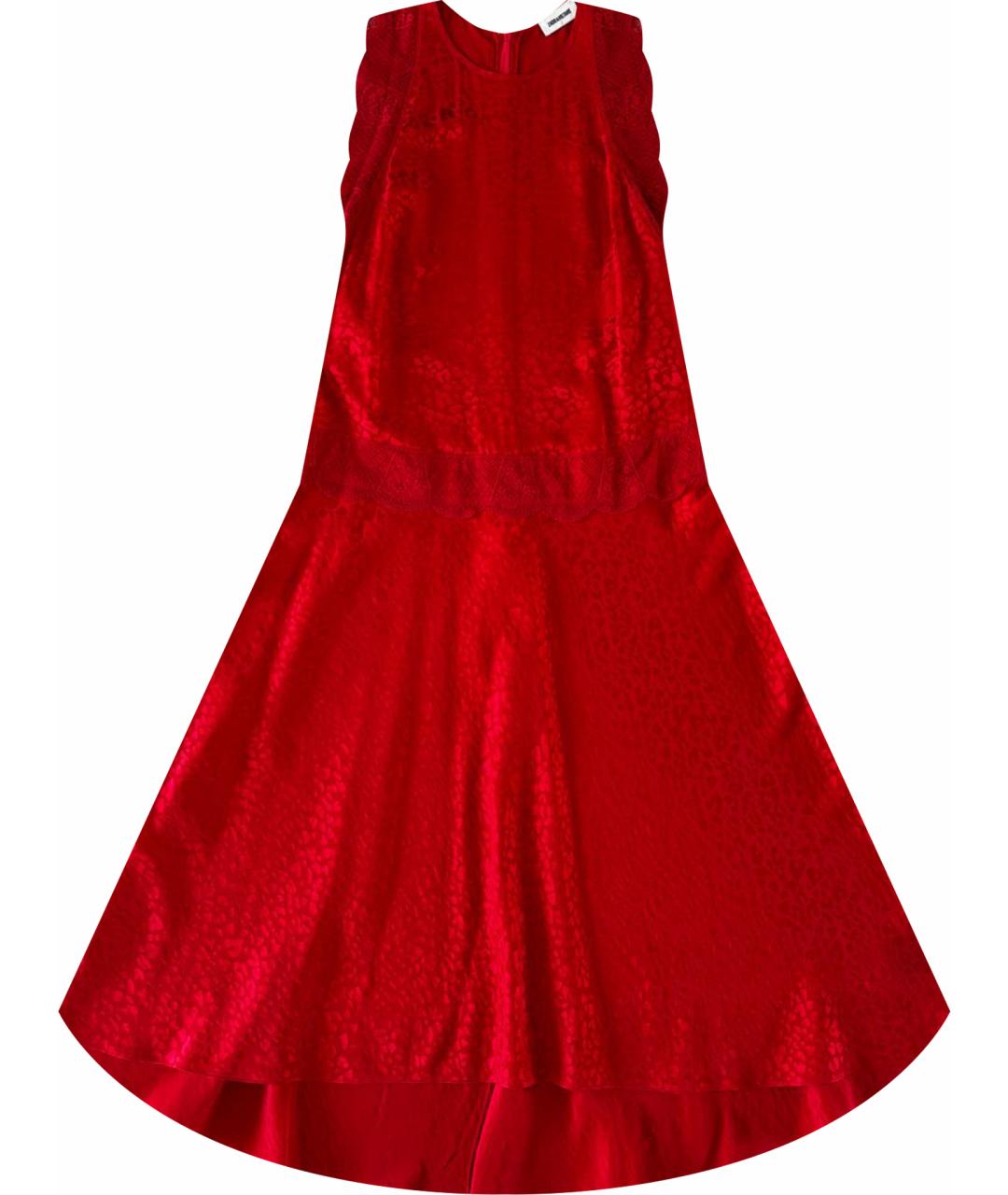 ZADIG & VOLTAIRE Красное шелковое коктейльное платье, фото 1