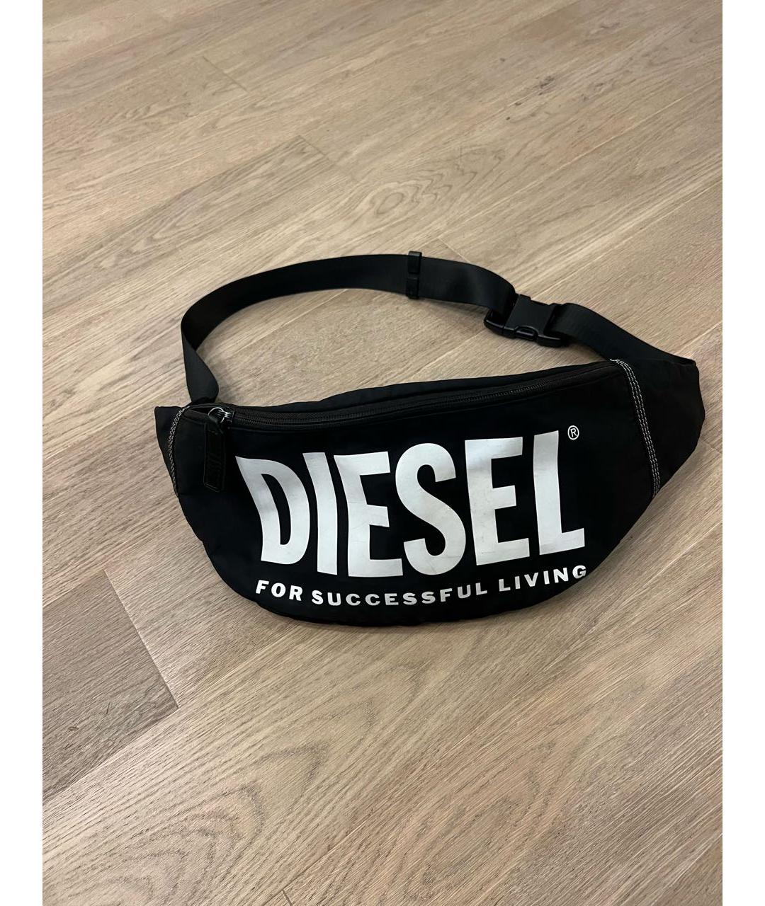 DIESEL Черная тканевая поясная сумка, фото 8
