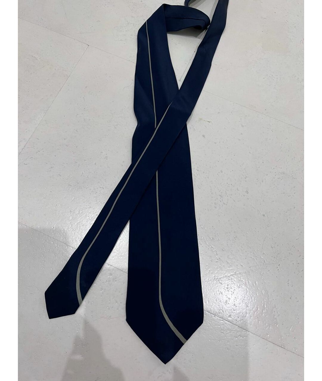 EMPORIO ARMANI Темно-синий шелковый галстук, фото 3
