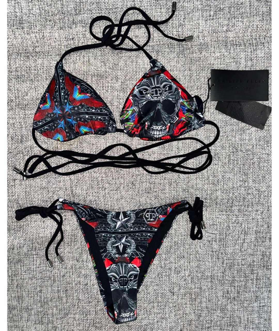 PHILIPP PLEIN Черный полиэстеровый купальник, фото 9