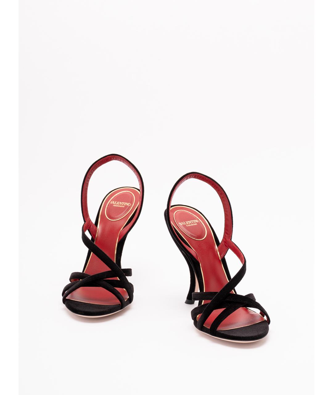 VALENTINO Черные синтетические босоножки, фото 2