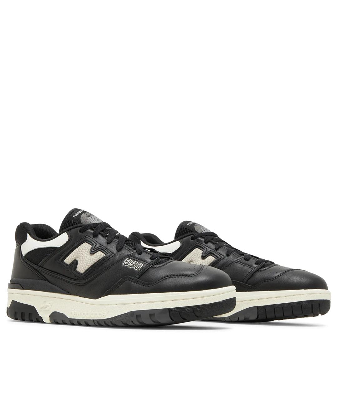 NEW BALANCE Черные кожаные низкие кроссовки / кеды, фото 2