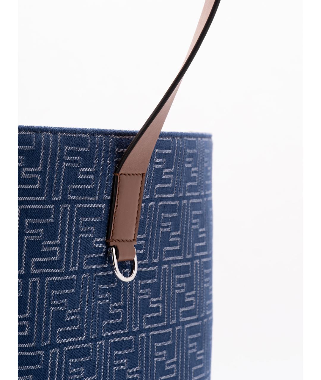 FENDI Синяя хлопковая сумка тоут, фото 4