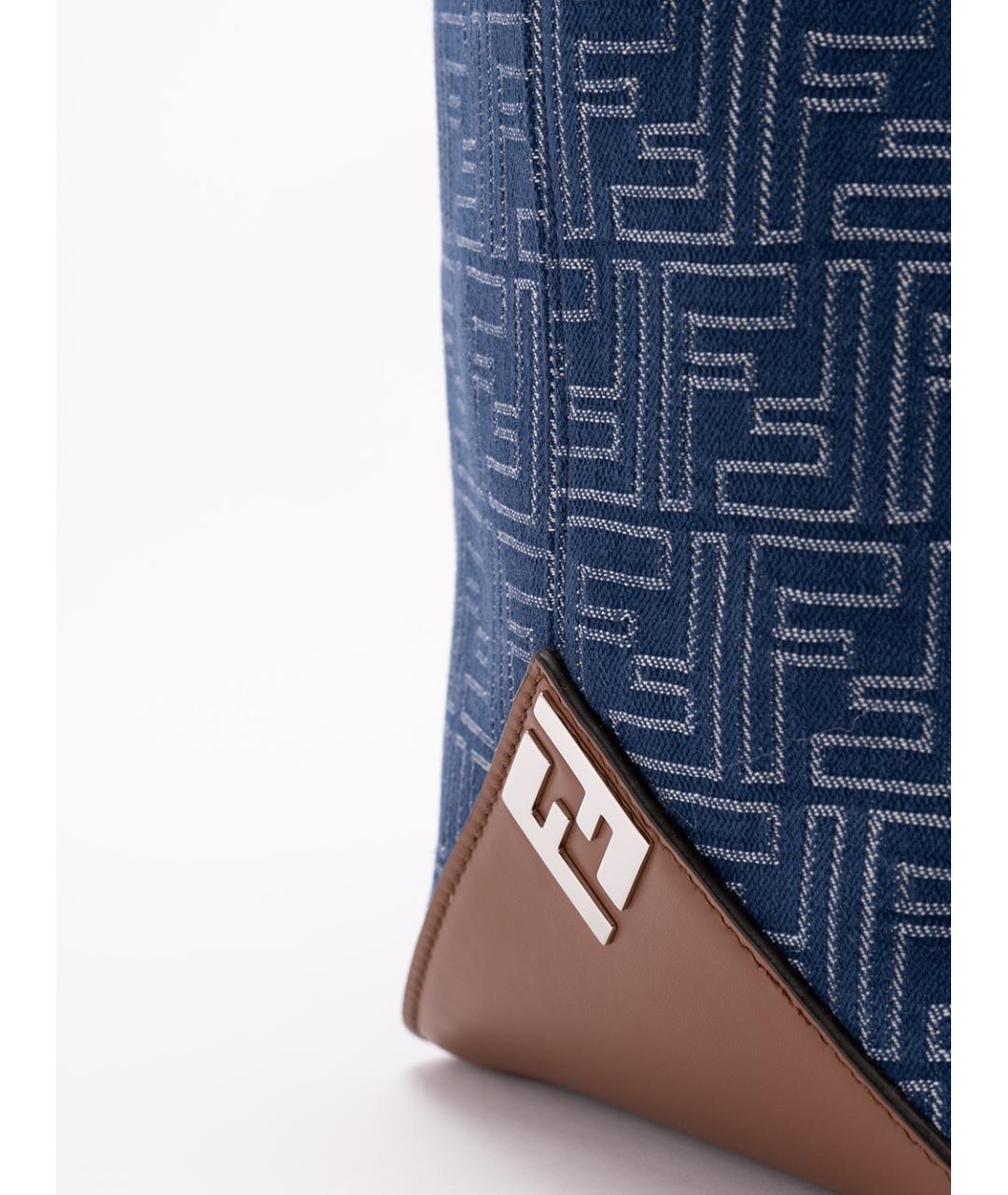 FENDI Синяя хлопковая сумка тоут, фото 5