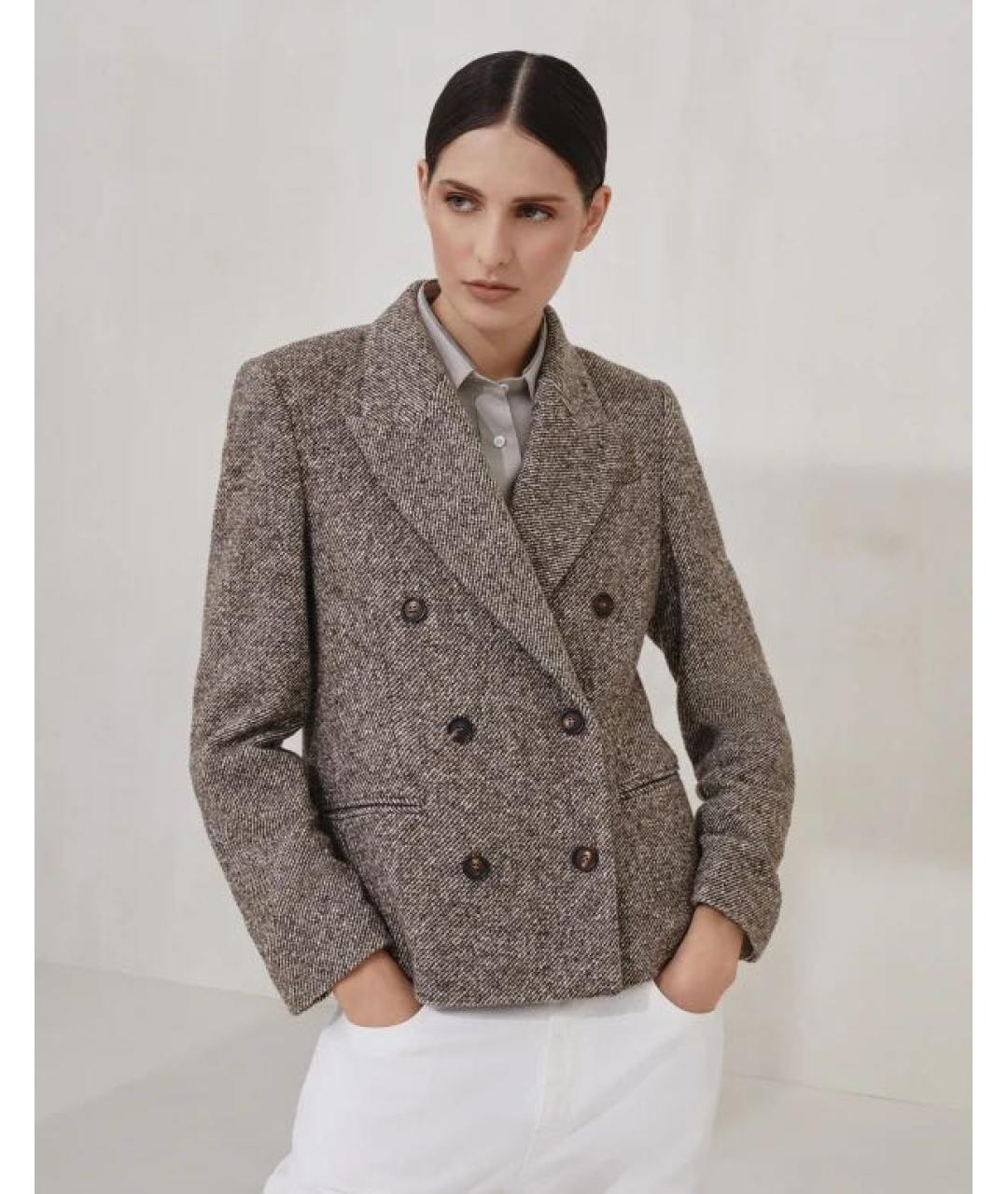 BRUNELLO CUCINELLI Коричневая шерстяная куртка, фото 6
