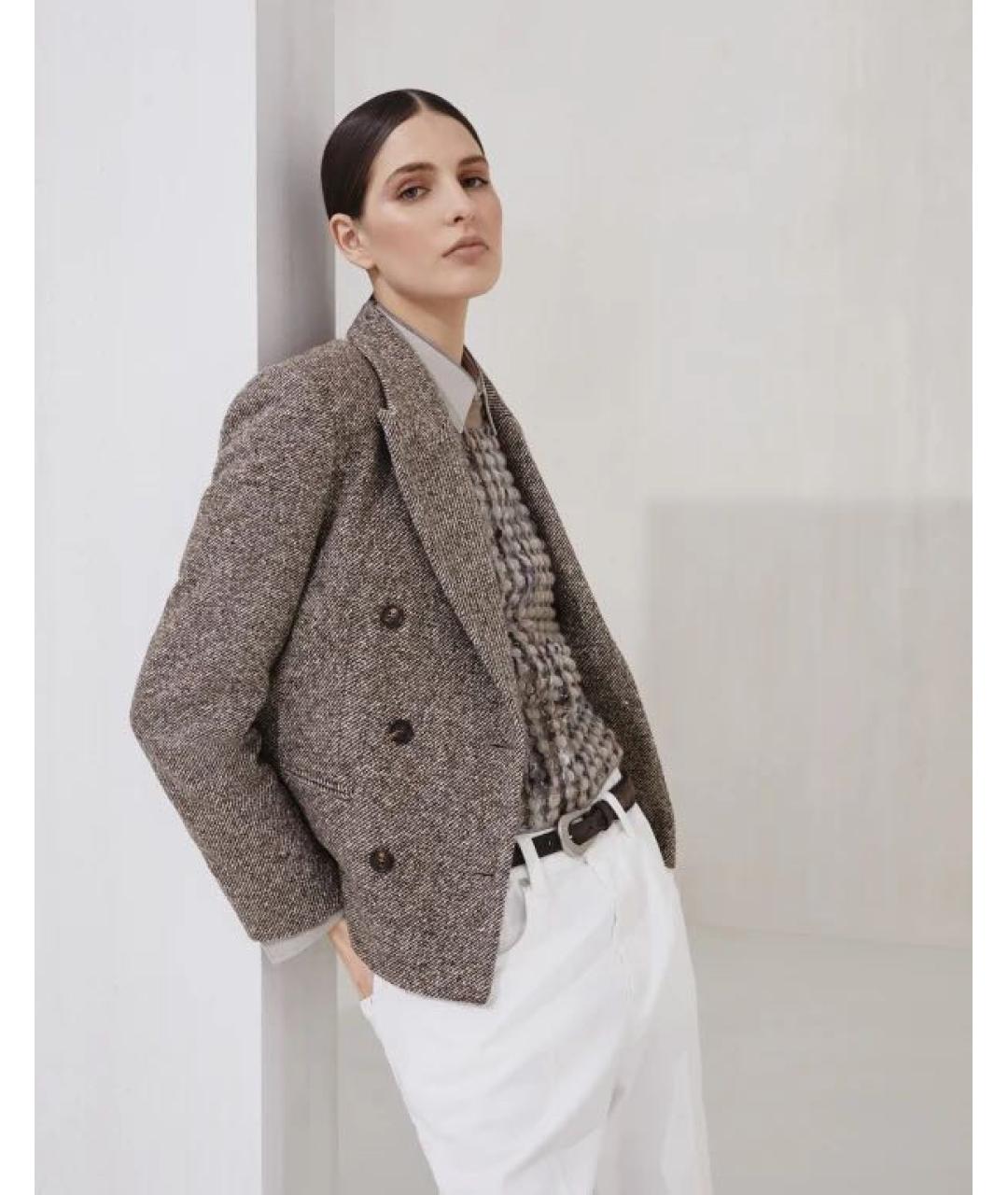 BRUNELLO CUCINELLI Коричневая шерстяная куртка, фото 4