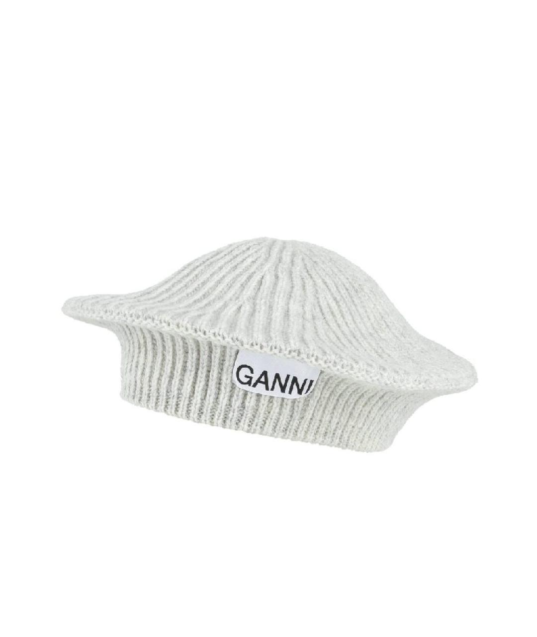 GANNI Серая шерстяная шапка, фото 1