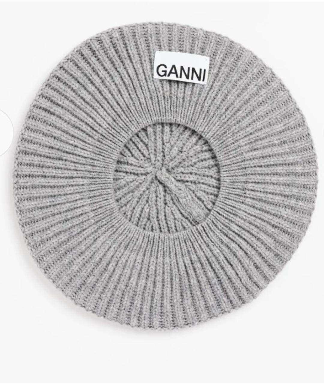 GANNI Серая шерстяная шапка, фото 4