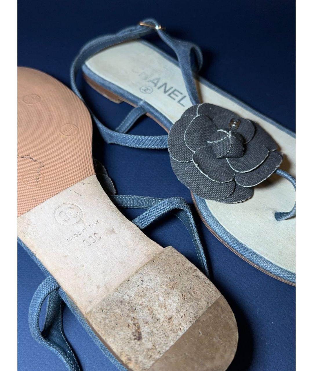 CHANEL Синие сандалии, фото 5