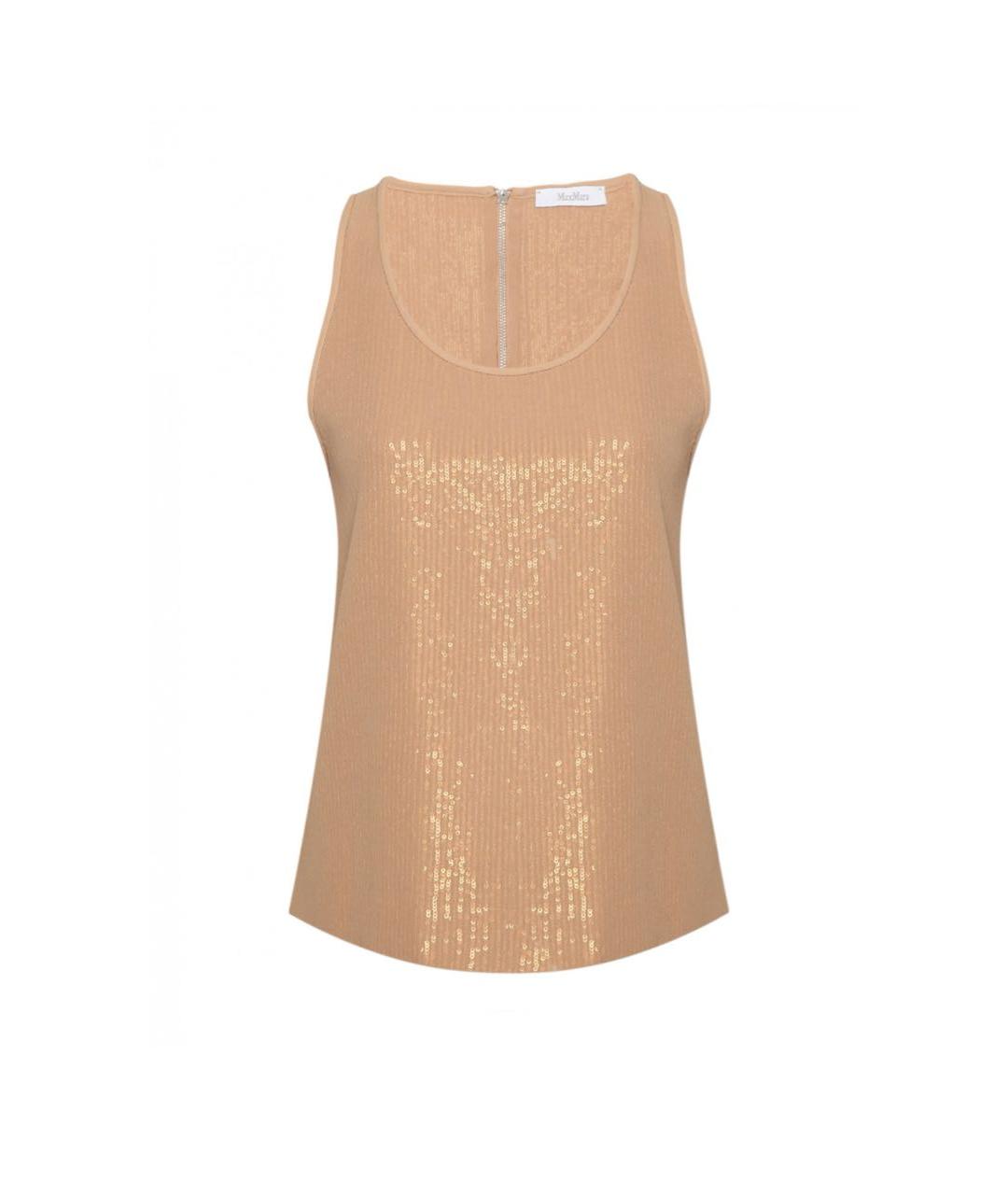 MAX MARA Бежевая полиэстеровая майка, фото 1
