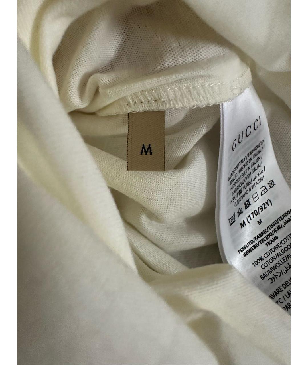 GUCCI Белая хлопковая футболка, фото 4