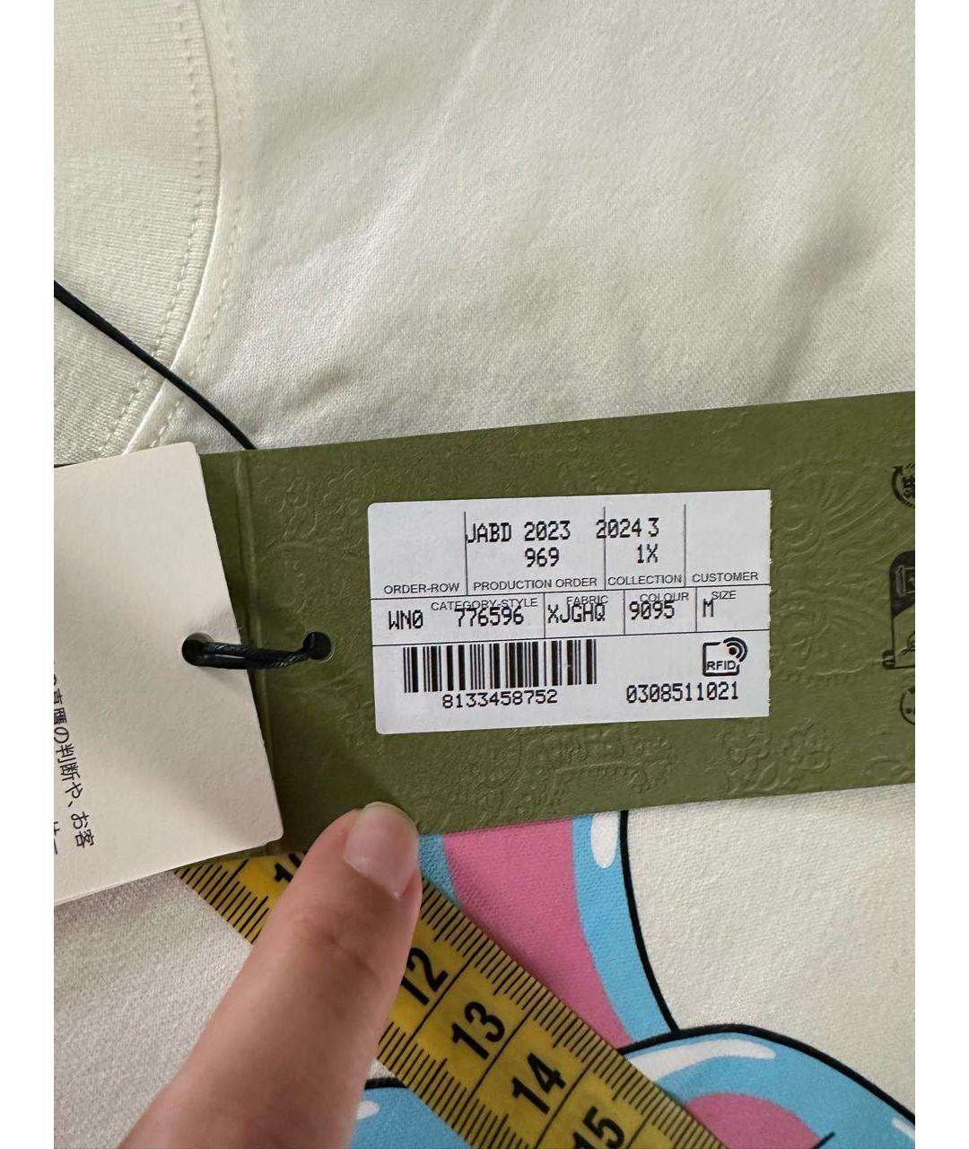 GUCCI Белая хлопковая футболка, фото 3