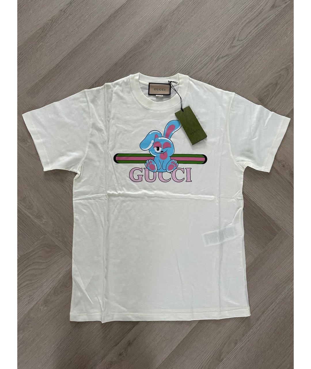 GUCCI Белая хлопковая футболка, фото 6