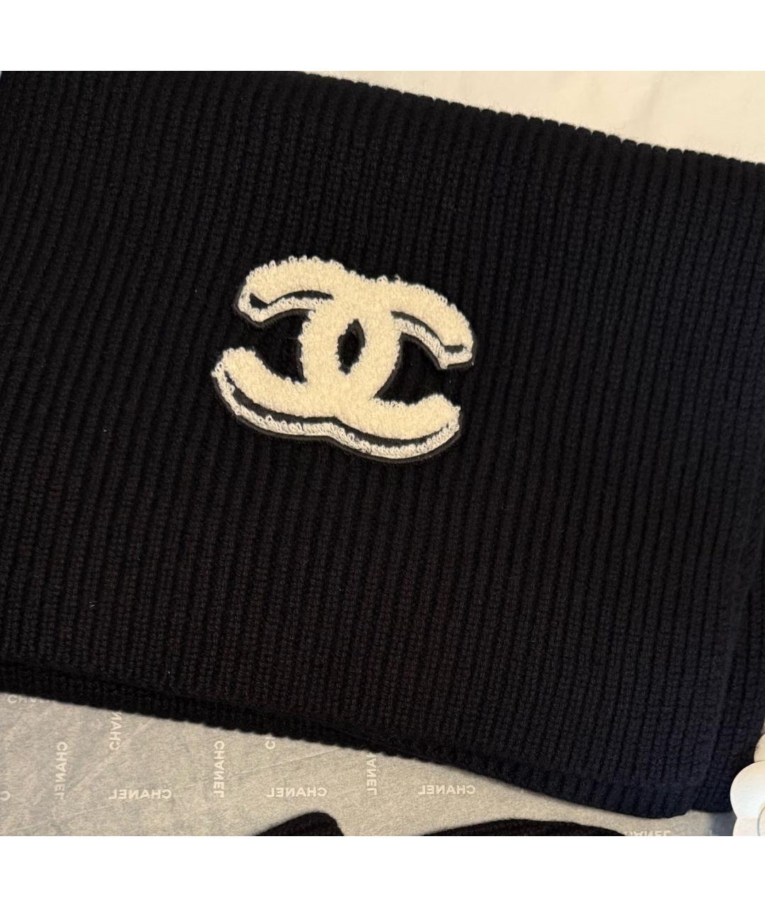 CHANEL Черный шарф, фото 3