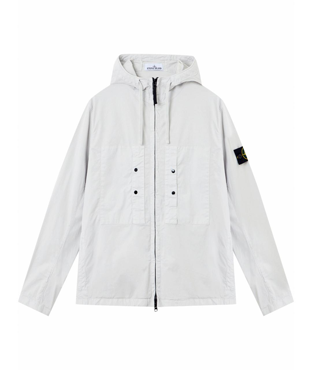 STONE ISLAND Белая хлопко-эластановая куртка, фото 1