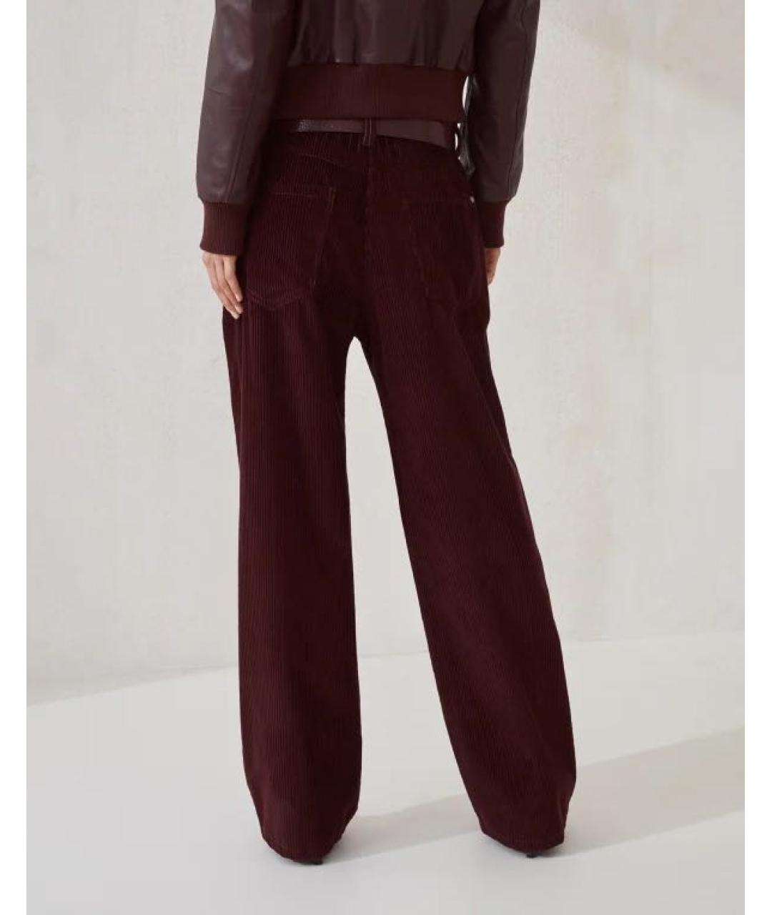 BRUNELLO CUCINELLI Бордовые хлопковые прямые джинсы, фото 2