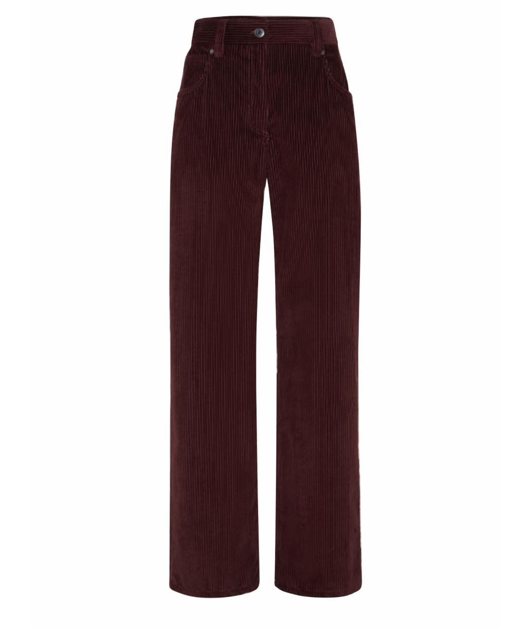 BRUNELLO CUCINELLI Бордовые хлопковые прямые джинсы, фото 1