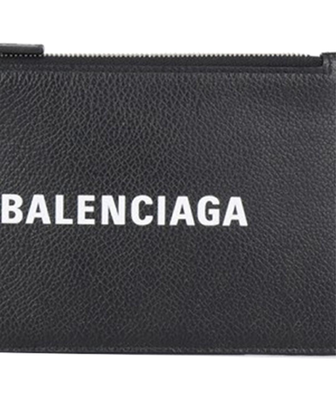 BALENCIAGA Черный кожаный кошелек, фото 4