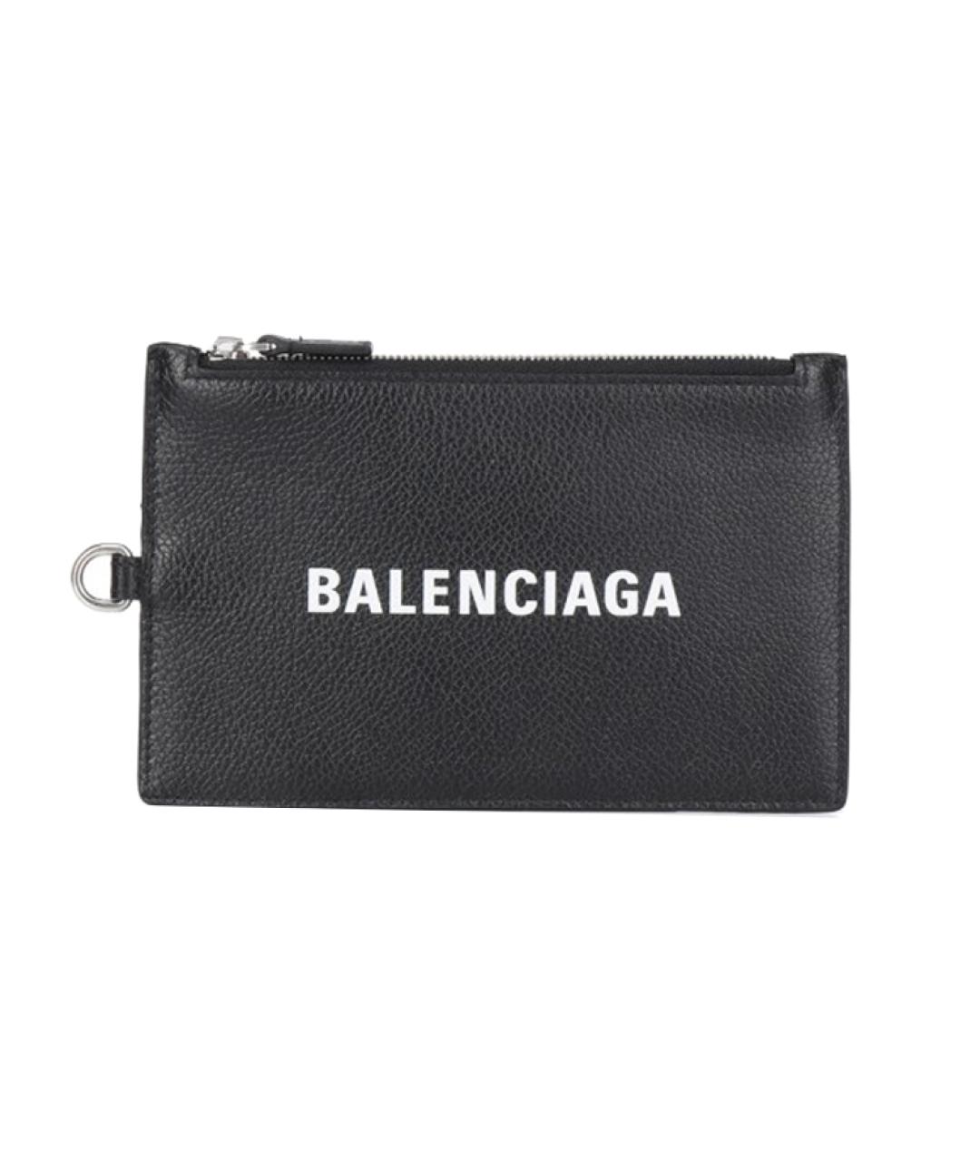 BALENCIAGA Черный кожаный кошелек, фото 1