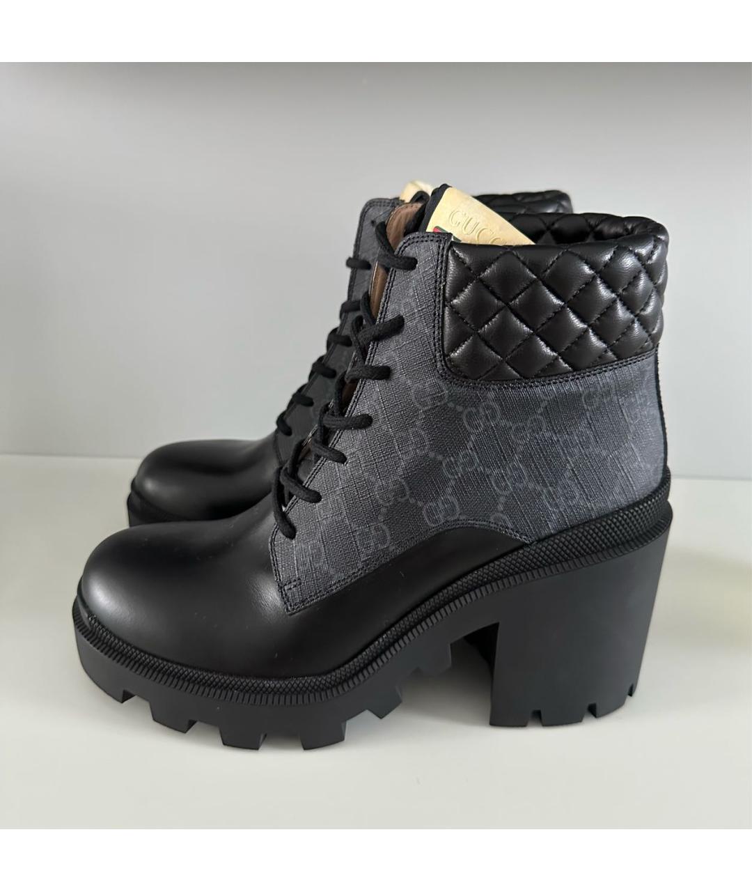 GUCCI Черные кожаные ботильоны, фото 3