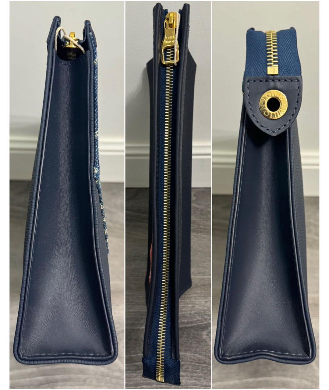 LOUIS VUITTON Темно-синяя кожаная папка для документов, фото 3