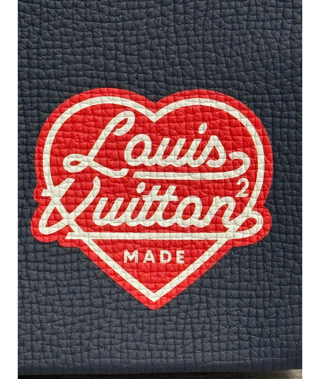 LOUIS VUITTON Темно-синяя кожаная папка для документов, фото 6