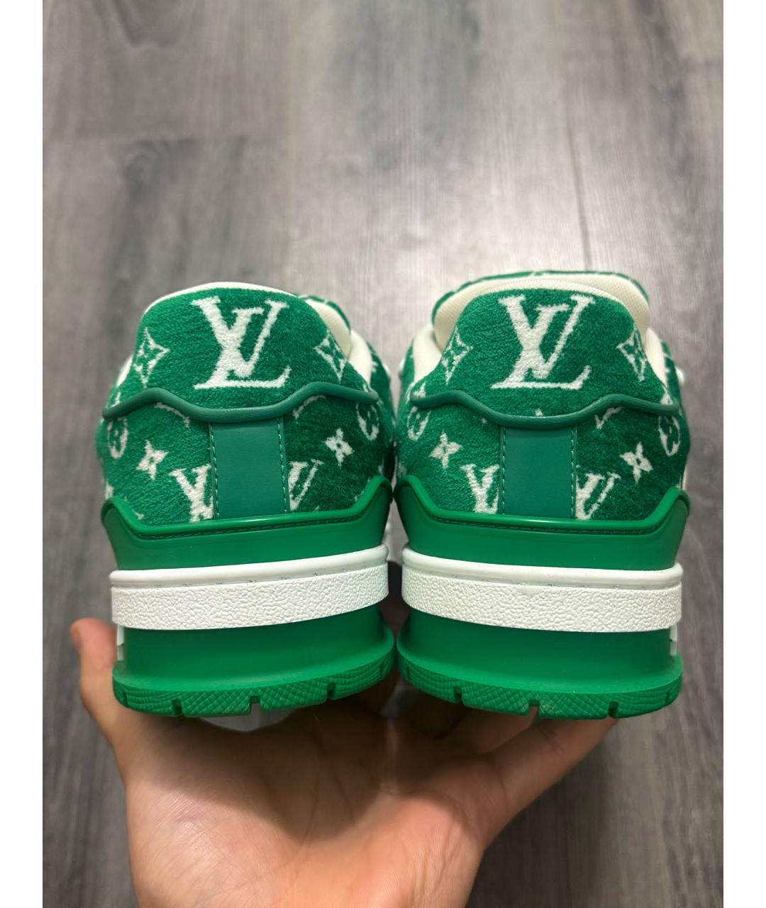 LOUIS VUITTON Зеленые низкие кроссовки / кеды, фото 4