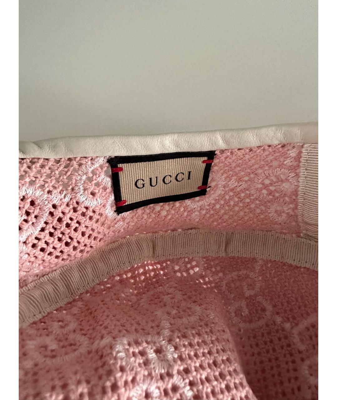 GUCCI Розовая хлопковая шляпа, фото 6
