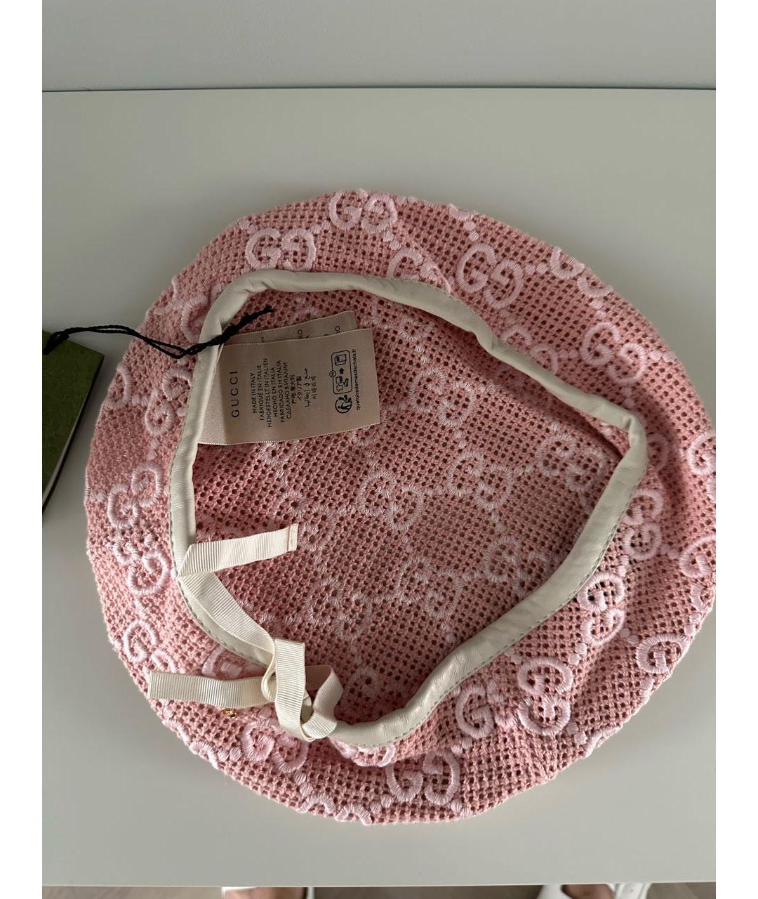 GUCCI Розовая хлопковая шляпа, фото 3