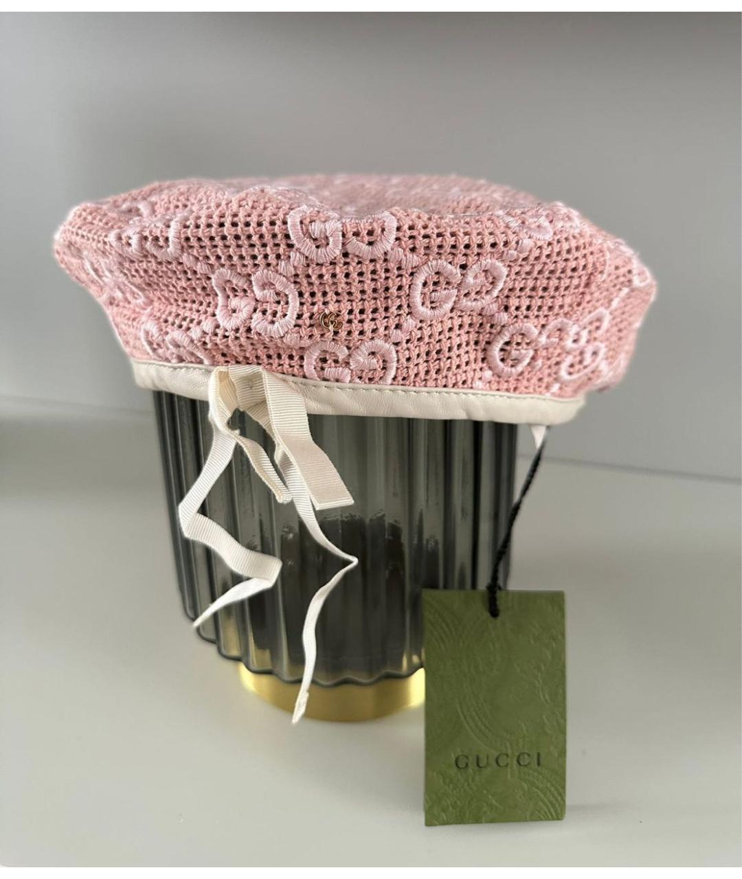 GUCCI Розовая хлопковая шляпа, фото 9