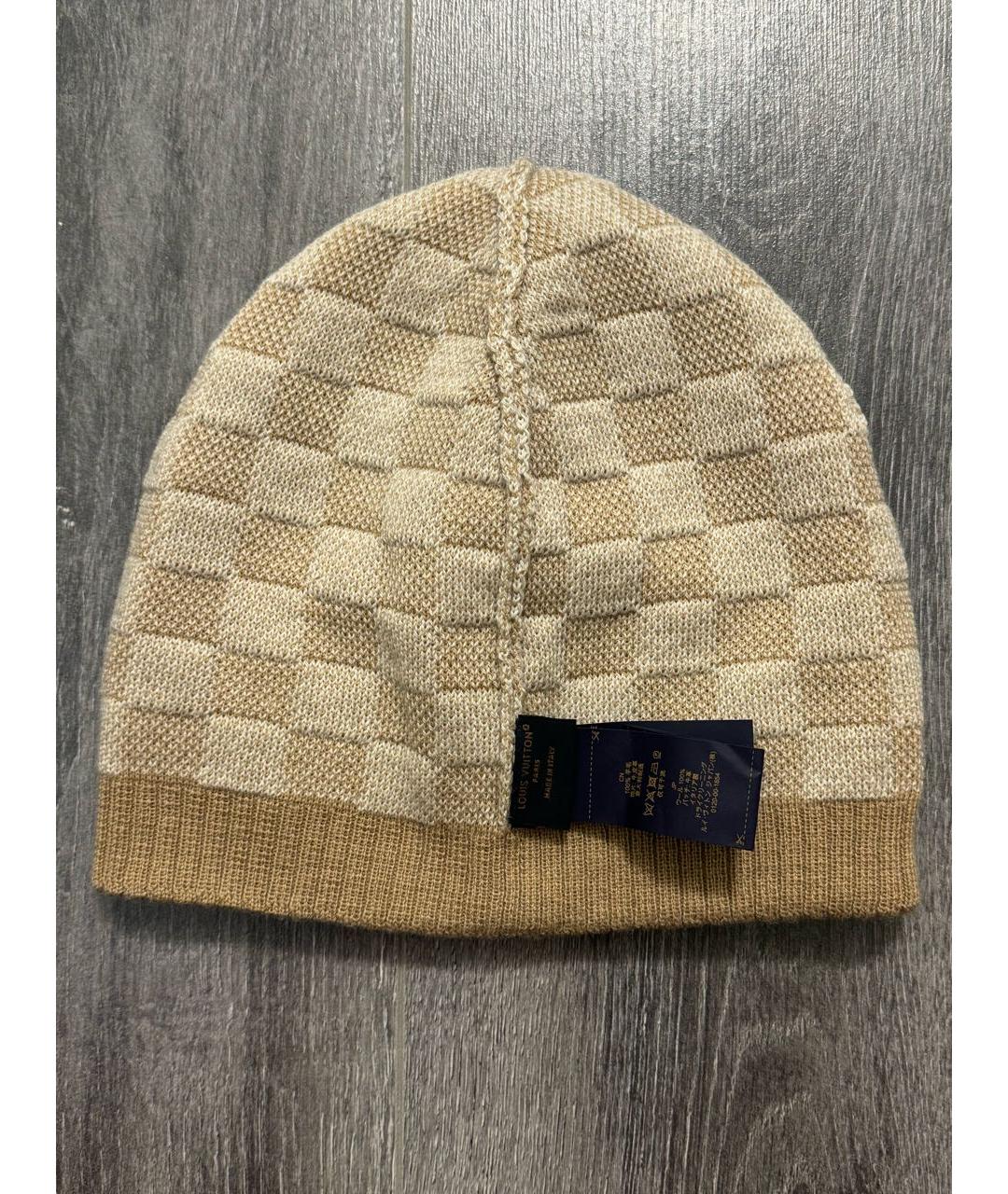 LOUIS VUITTON Бежевая шерстяная шапка, фото 4
