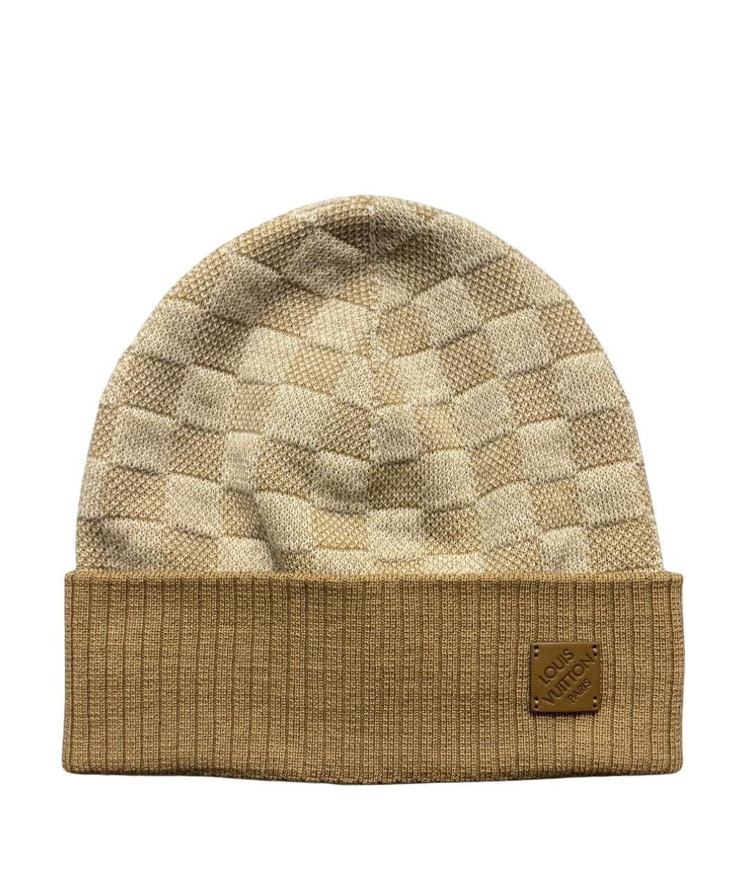 LOUIS VUITTON Бежевая шерстяная шапка, фото 1