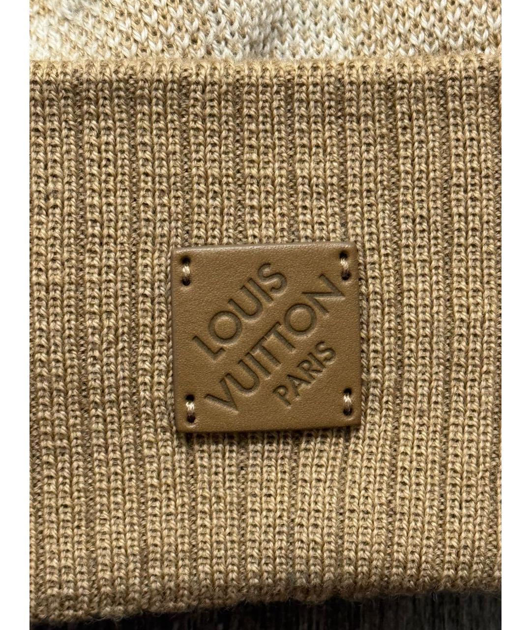LOUIS VUITTON Бежевая шерстяная шапка, фото 5