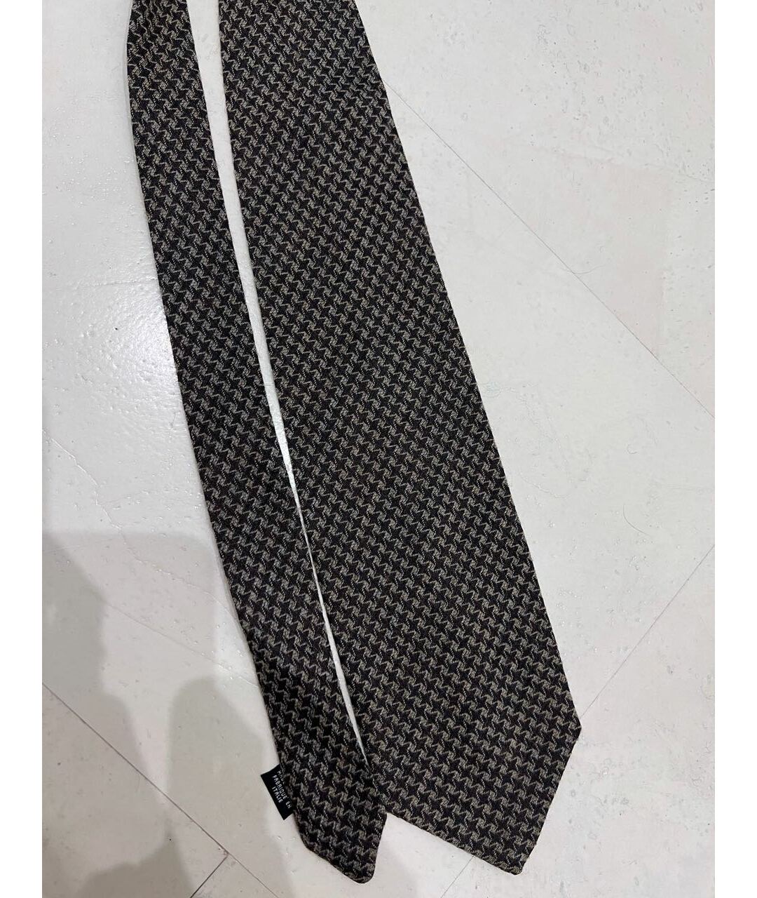 EMPORIO ARMANI Коричневый шерстяной галстук, фото 4
