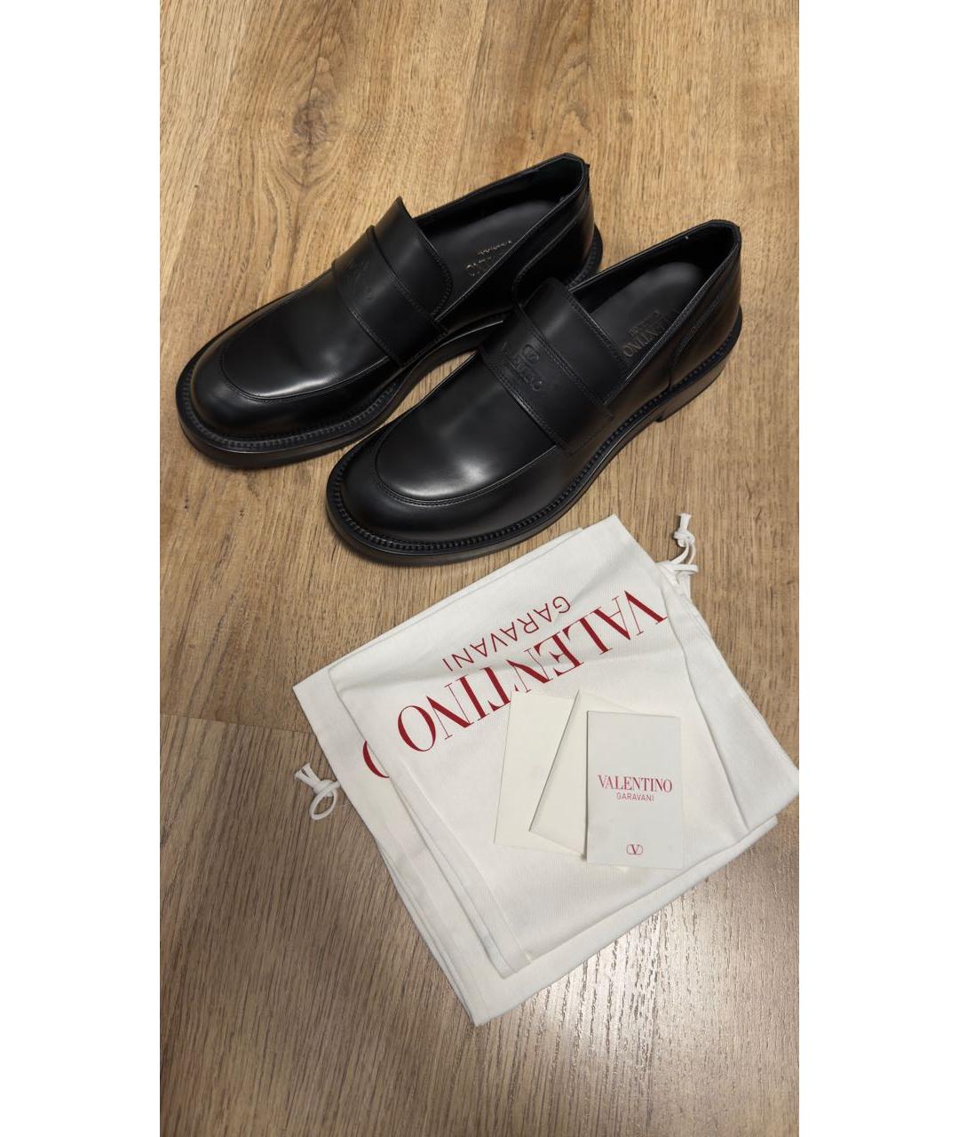 VALENTINO Черные кожаные лоферы, фото 8