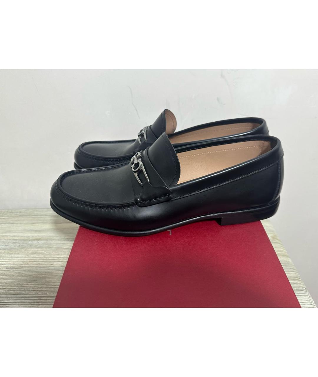 FERRAGAMO Черные кожаные туфли, фото 6