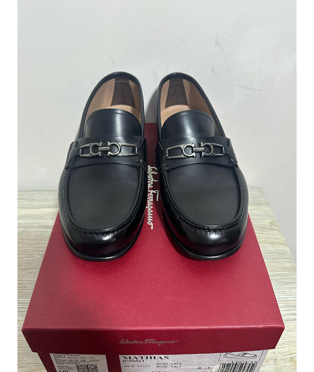 FERRAGAMO Черные кожаные туфли, фото 2