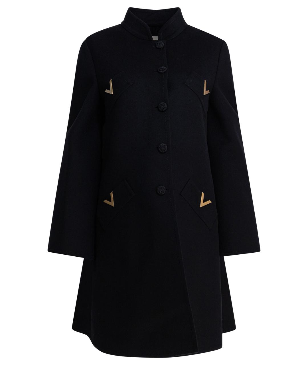 VALENTINO Черное шерстяное пальто, фото 1