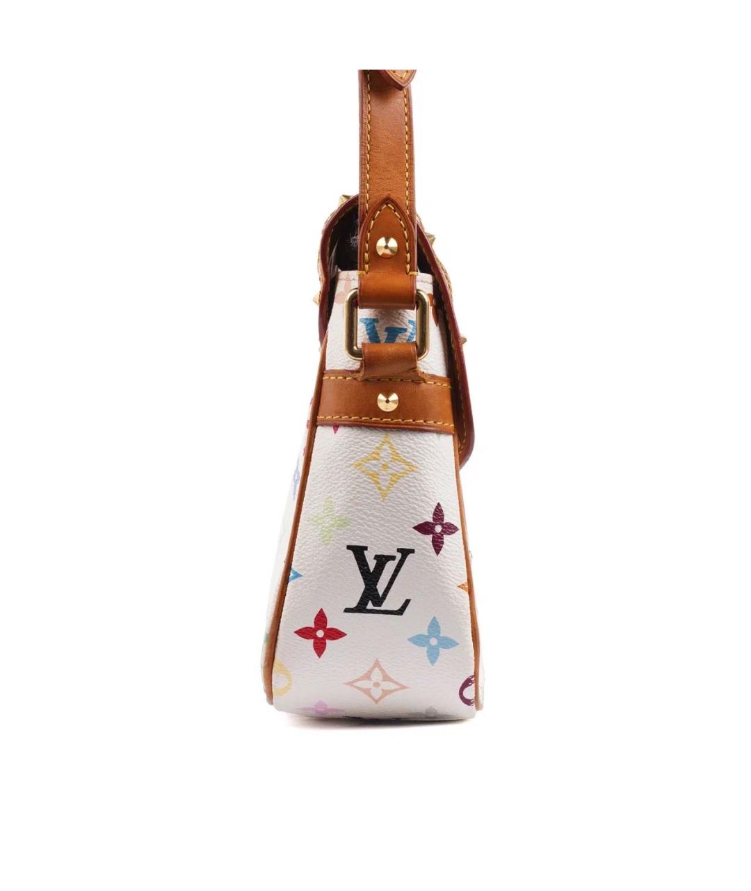 LOUIS VUITTON Белая кожаная сумка через плечо, фото 6
