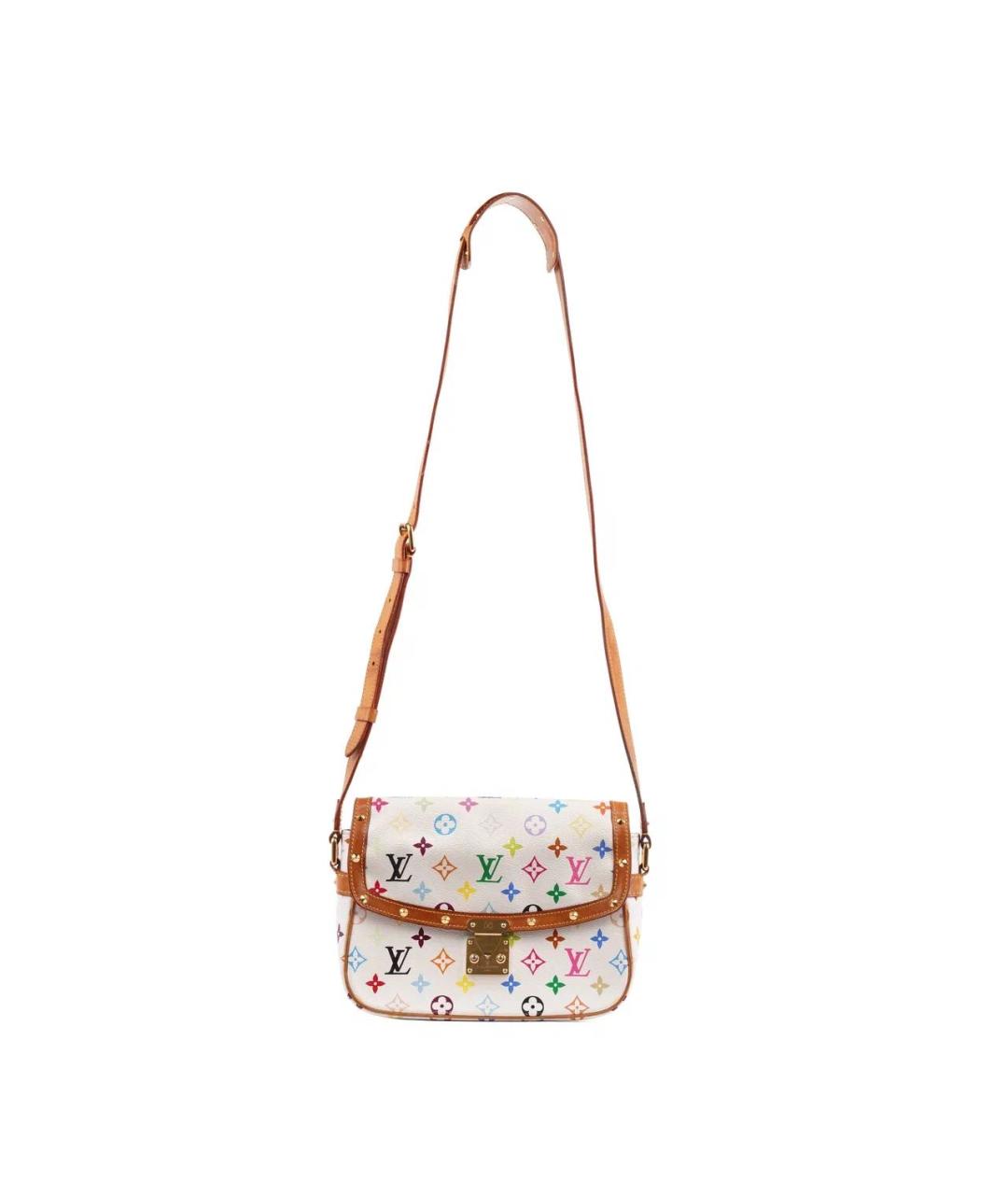 LOUIS VUITTON Белая кожаная сумка через плечо, фото 4