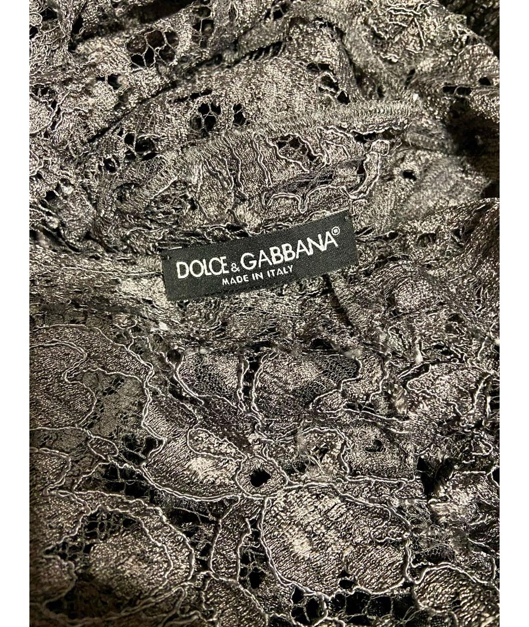 DOLCE&GABBANA Серое кружевное вечернее платье, фото 3