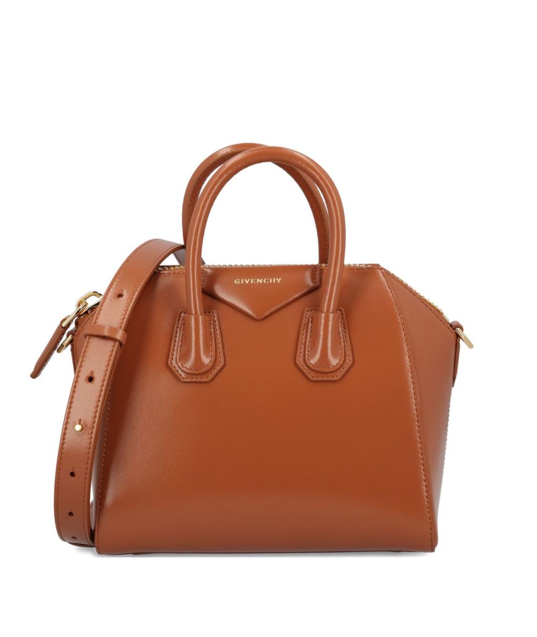 GIVENCHY Коричневая кожаная сумка с короткими ручками, фото 1